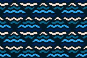 Seamless Abstract Wave Pattern with blue and white color vector