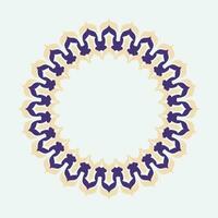 Islamic design circle background with morocco ornament pattern vector