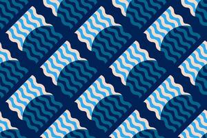 Seamless Abstract Wave Pattern with blue and white color vector