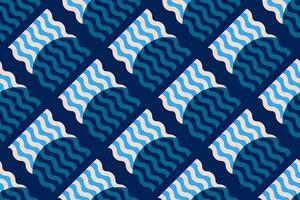 Seamless Abstract Wave Pattern with blue and white color vector