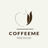 Coffee cup vector logo design template. Premium coffee shop logo