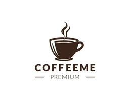 Coffee cup vector logo design template. Premium coffee shop logo