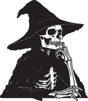 Halloween Confused Skeleton vector silhouette illustration