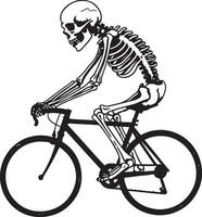 Skeleton riding a bicycle illustration vector