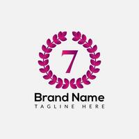 Beauty Logo On Letter 7 Template. Beauty On 7 Letter, Initial Fashion and Beauty Sign Concept vector