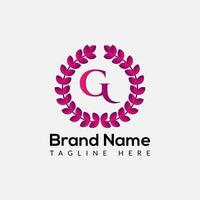 Beauty Logo On Letter G Template. Beauty On G Letter, Initial Fashion and Beauty Sign Concept vector