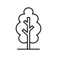 Tree icon. Simple outline style. Single tree, leaf, forest, nature concept. Thin line symbol. Vector illustration isolated.