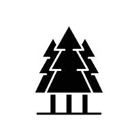 Pine tree icon. Simple solid style. Three trees, fir, evergreen, forest concept. Silhouette, glyph symbol. Vector illustration isolated.