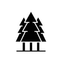 Pine tree icon. Simple solid style. Three trees, fir, evergreen, forest concept. Silhouette, glyph symbol. Vector illustration isolated.