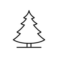 Pine tree icon. Simple outline style. Spruce, fir, evergreen, timber, cedar, forest concept. Thin line symbol. Vector illustration isolated.