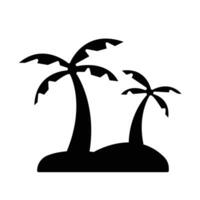 Palm tree icon. Simple solid style. Tropical, coconut, summer concept. Silhouette, glyph symbol. Vector illustration isolated.