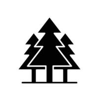 Pine tree icon. Simple solid style. Three trees, fir, evergreen, forest concept. Silhouette, glyph symbol. Vector illustration isolated.