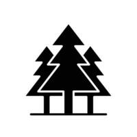 Pine tree icon. Simple solid style. Three trees, fir, evergreen, forest concept. Silhouette, glyph symbol. Vector illustration isolated.