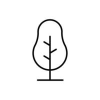 Tree icon. Simple outline style. Pine, fir, park tree, nature, forest concept. Thin line symbol. Vector illustration isolated.