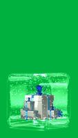 Contexte avec verre cube, vert filtrer, blanc cadeaux, bleu rubans, Noël, chute neige video