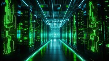 Supercomputer Processing Complex Data at Lightning Speed with Advanced Technology AI Generated photo
