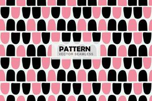 Cute abstract pink and black shapes seamless repeat pattern vector