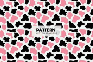 Abstract pink and black shapes seamless repeat pattern vector