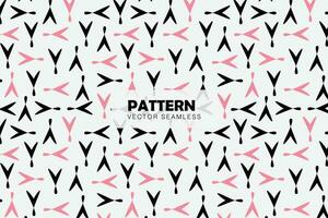 Abstract lines pink and black shape seamless repeat pattern vector