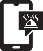 Mobile with food app icon vector