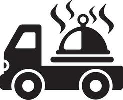 comida entrega camioneta icono vector