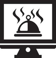 Online food services icon vector