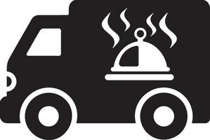 Food delivery van icon vector