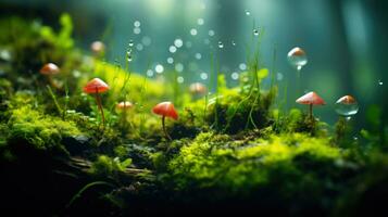 Mossy Abundance A Vibrant Greenery of Natures Carpet AI Generated photo