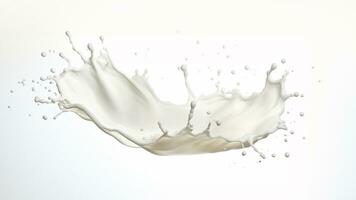 milk splash on white background for drink and beverage menu decoration. generative AI photo