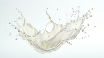 milk splash on white background for drink and beverage menu decoration. generative AI photo