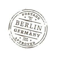 Berlina Alemania aprobado gastos de envío, postal sello firmar vector