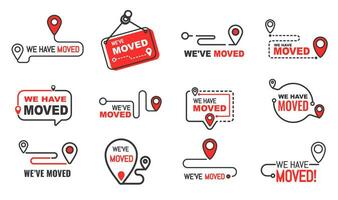 Have move icons, office or home address change vector