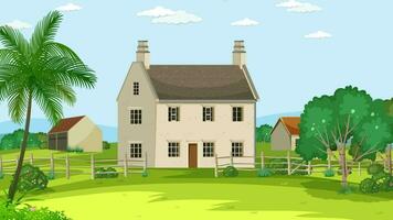 une dessin animé maison dans le campagne video