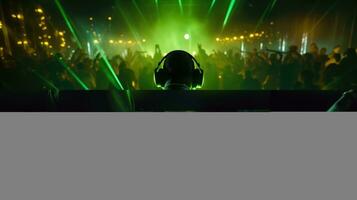 Clubbing DJ A Lively and Energetic Performance with Electronic Dance Music  AI Generated photo