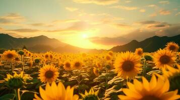 Sunflower Radiance Vibrant Petals and Natures Splendor in a Sunny Serenity AI Generated photo