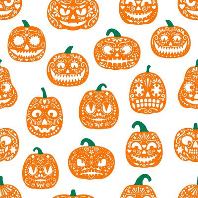 Halloween mexican pumpkins seamless pattern
