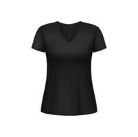 Black women tshirt isolated vector apparel mockup