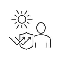 SPF, sunscreen, sun ultraviolet protection icon vector