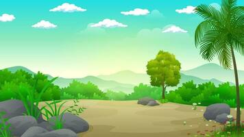 Natural cartoon comics background video