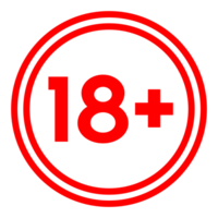 warning for children under 18 years of age, 18 plus circle icon png