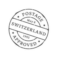 Switzerland postage mark, vintage postal stamp vector