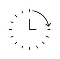 Watch face dial hands, clock timer outline icon vector