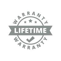 Lifetime warranty vector label. Endless guarantee ribbon badge.