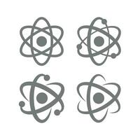 átomo vector icono. Ciencias y física molécula símbolo.