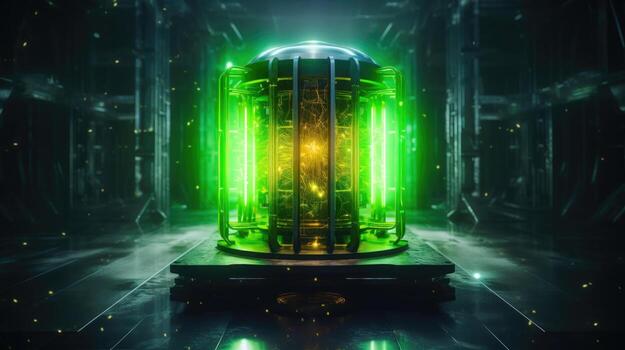 explorador el cuántico mecánica de un cuántico informática máquina ai generado foto