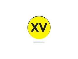 minimalista xv logo carta, monograma xv vx lujo circulo logo icono vector