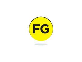 Initial Fg Logo Letter, Minimalist FG Letter Logo Icon Vector