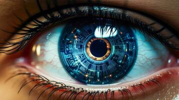 Digital Eye with a Circuit Board Design in the Iris A High Tech Vision Ai Generated photo