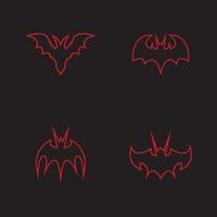 Flying bat silhouette logo design vector template illustration