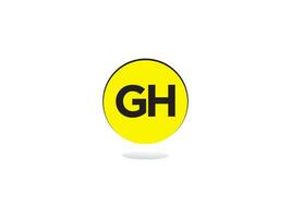 Yellow Color Gh Logo, Initial GH Letter Logo Icon Vector